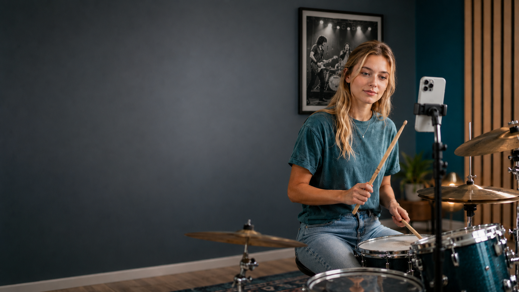 A drummer practicing
